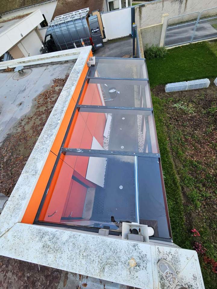 pose verre feuilleté 44.2 en toiture sur Saint Herblain